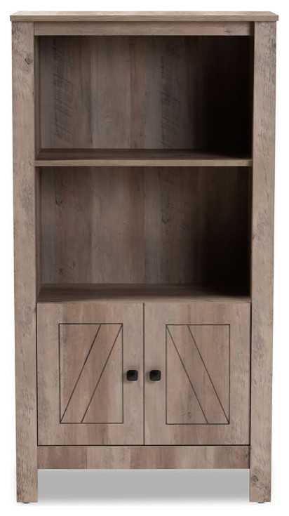 Bowery Hill Modern Natural Oak Finished Wood 3 Tier Bookcase   Farmhouse   Bookcases   by Homesquare  Houzz