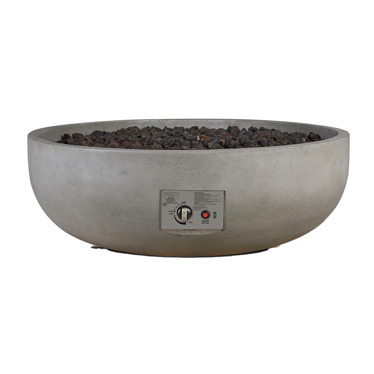 Signature Grand Lake 38 Inch Propane Fire Bowl in Fog