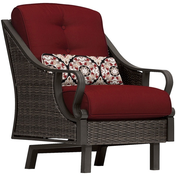 Hanover Ventura Crimson Red Aluminum 4piece Outdoor Patio Set