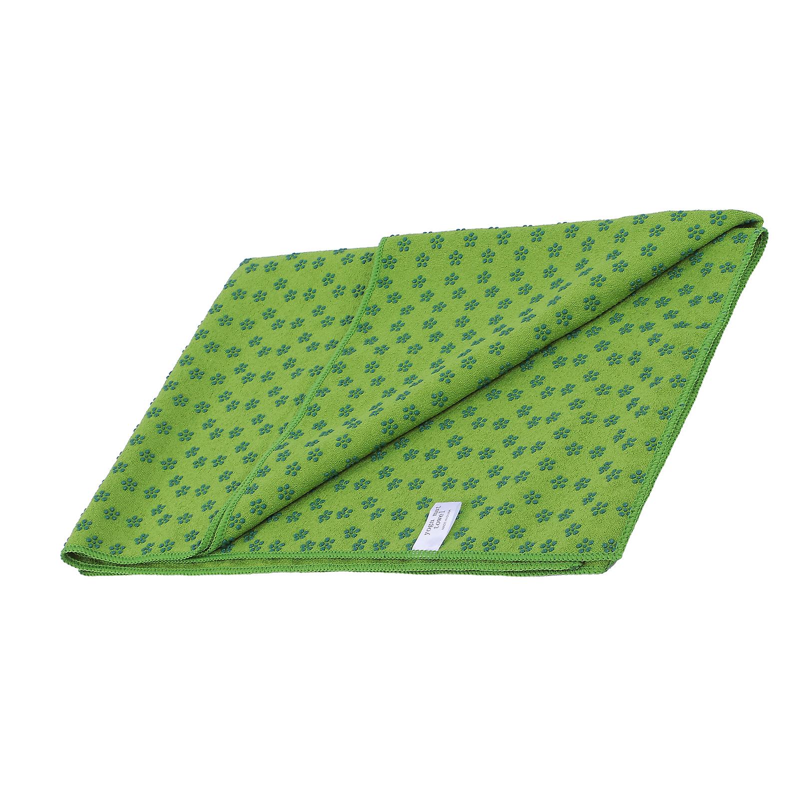 185cmx63cm Nonslip Yoga Mat Towel Yoga Sweat Absorbent Exercise Gym Mat Towel(green )