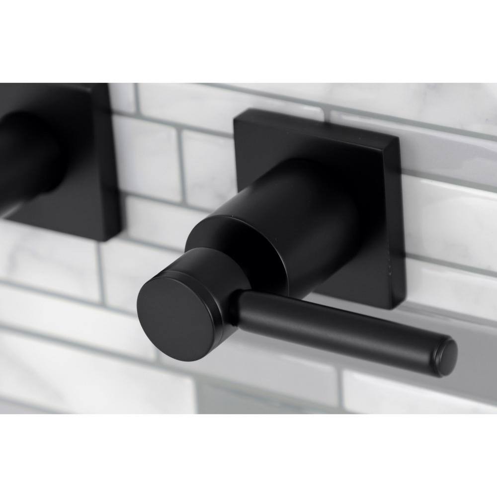 Kingston Brass Concord 2-Handle Wall Mount Bathroom Faucet in Matte Black HKS6120DL