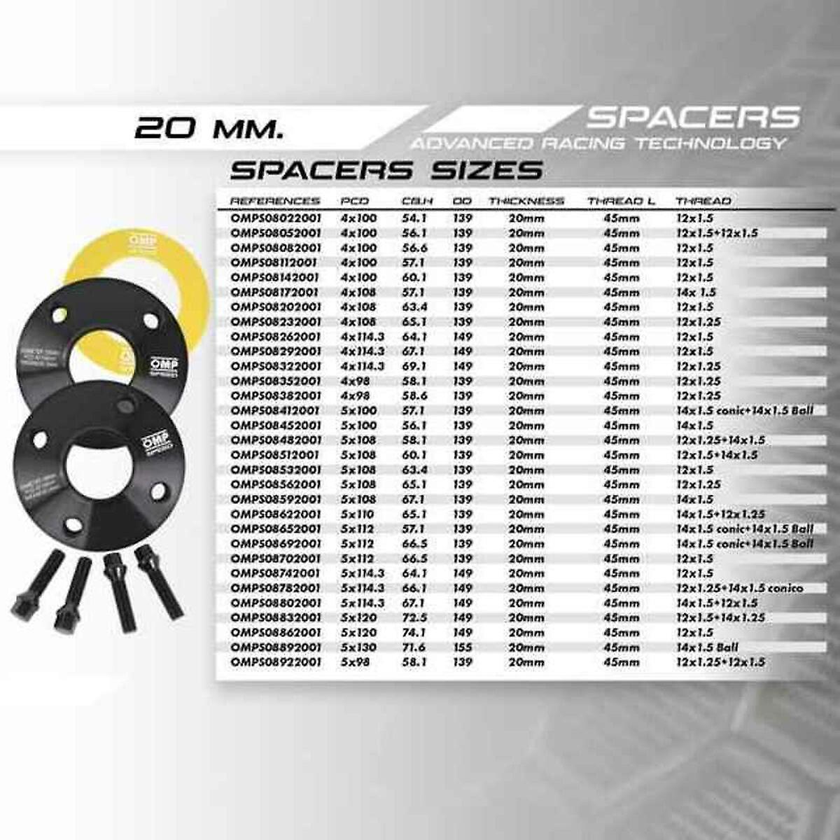 Separator set OMP 4x100 60，1 M12 x 1，5 20 mm