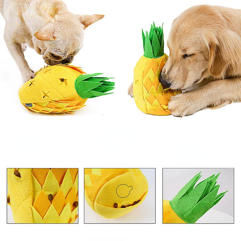 Pineapple Sniff Tibetan Food Puzzle Plush Pet Toy Voice Grinding