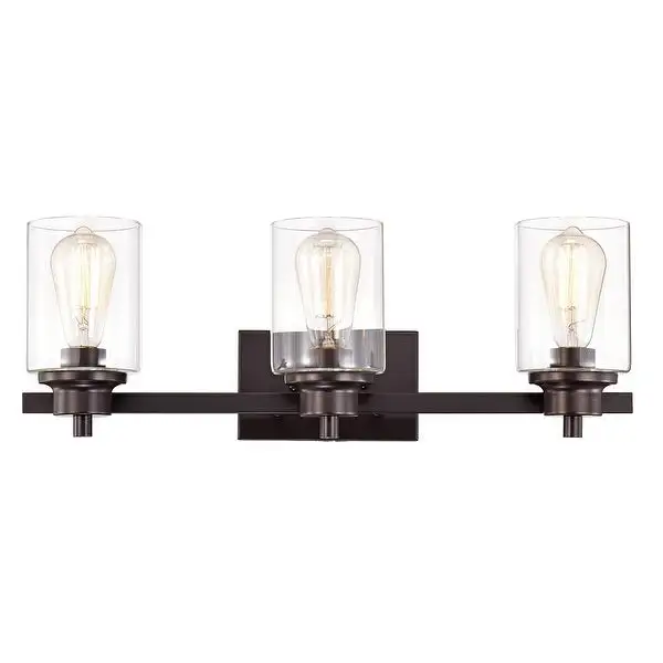 Contemporary Bathroom Vanity Light 3-Light Dimmable with Clear Glass - 8*23*8