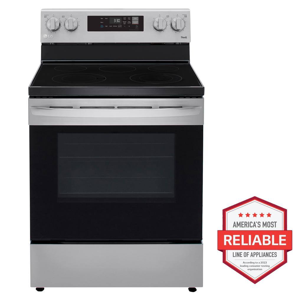 LG 6.3 cu.ft. Single Oven Electric Range with EasyClean Wi-Fi Enabled in Stainless Steel LREL6321S