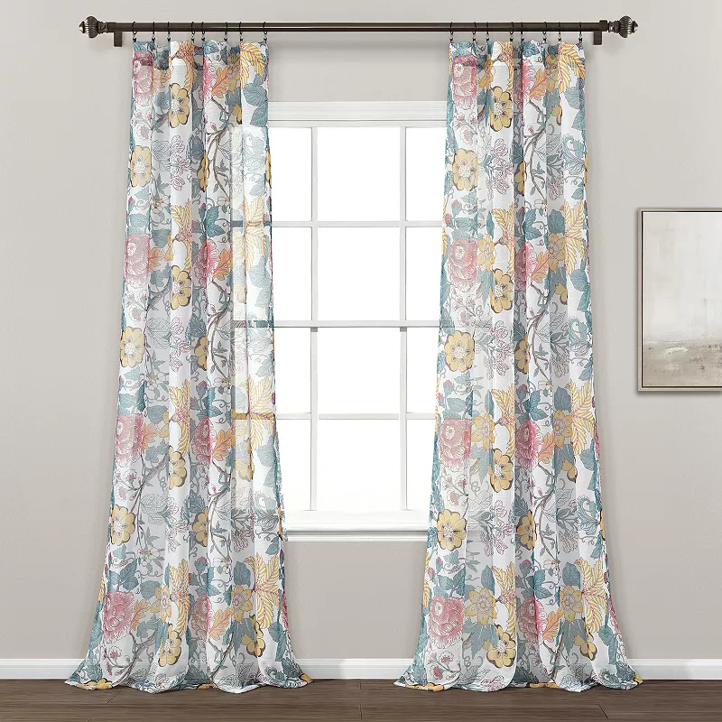 Lush Decor Sydney Sheer Window Curtain Set