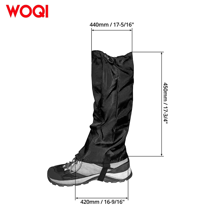 WOQI Outdoor Hiking Custom Durable Breathable Waterproof Leg Boot Snow Gaiters for Skiing Hunting