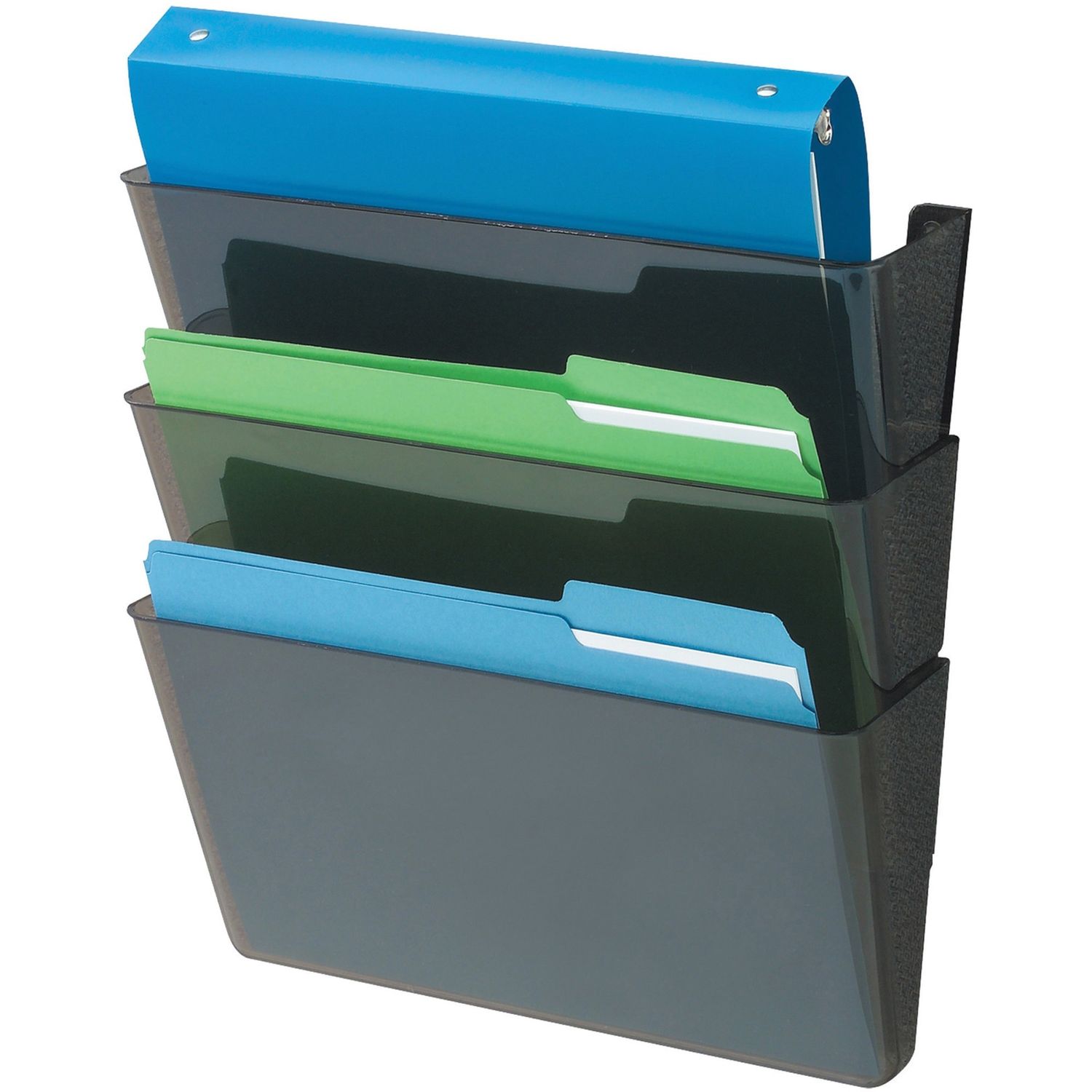 Sustainable DocuPocket Letter Black-3 pocket 50% Recycled Content by Deflecto， LLC DEF93604