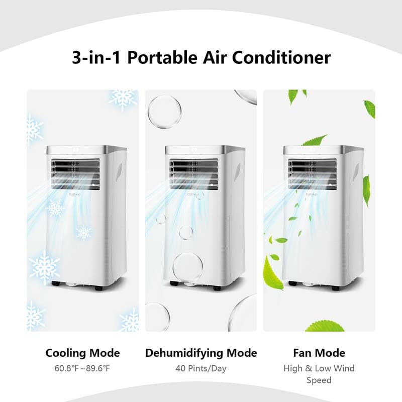 Canada Only - 8000 BTU 3-in-1 Portable Air Conditioner with Remote Control