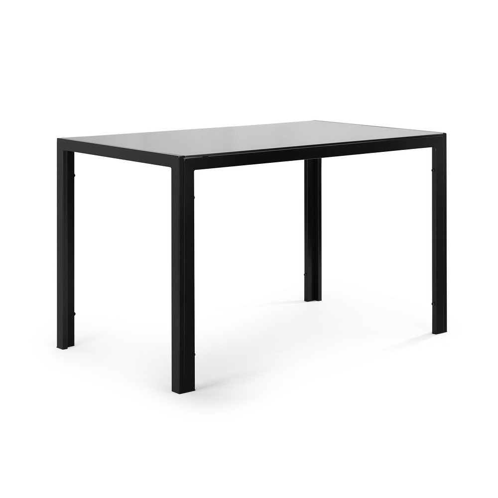 White top Rectangular Dining Table with Black Legs