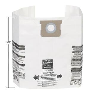 MULTI FIT 15 Gallon to 22 Gallon Dust Collection Bags for Shop-Vac Branded WetDry Shop Vacuums (3-Pack) VF2008