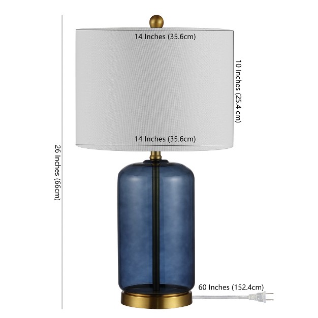 Novah Glass Table Lamp Blue Safavieh