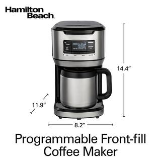 Hamilton Beach 12-Cup Black Programmable Front-Fill Coffee Maker with Thermal Carafe 46391