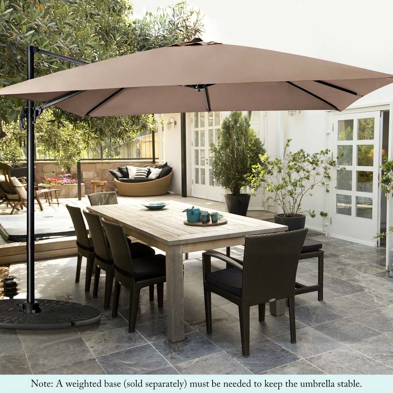 10 x 10 FT Square Patio Umbrella, 3-Tilt Cantilever Offset Umbrella, Large Outdoor Market Umbrella with Crossed Base