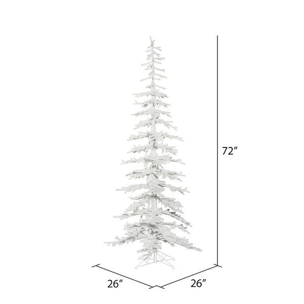 Vickerman 6' x 26 Flocked Kuna Pine Artificial Christmas Tree，Unlit