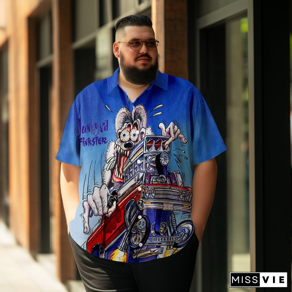 Car Anime Series Plus Size Short Sleeve Shirt