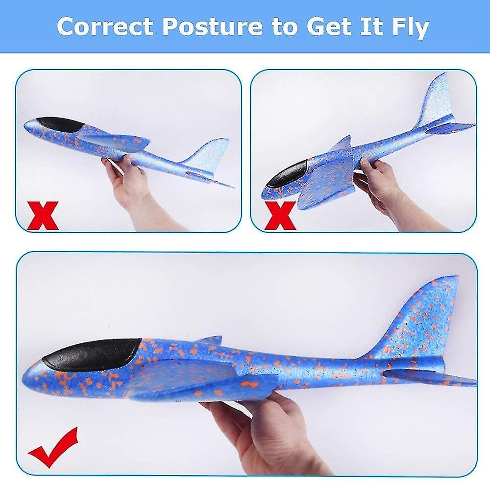 Miman 1 Pack Airplane Toys， Large Throwing Foam Plane， Flight Mode Glider