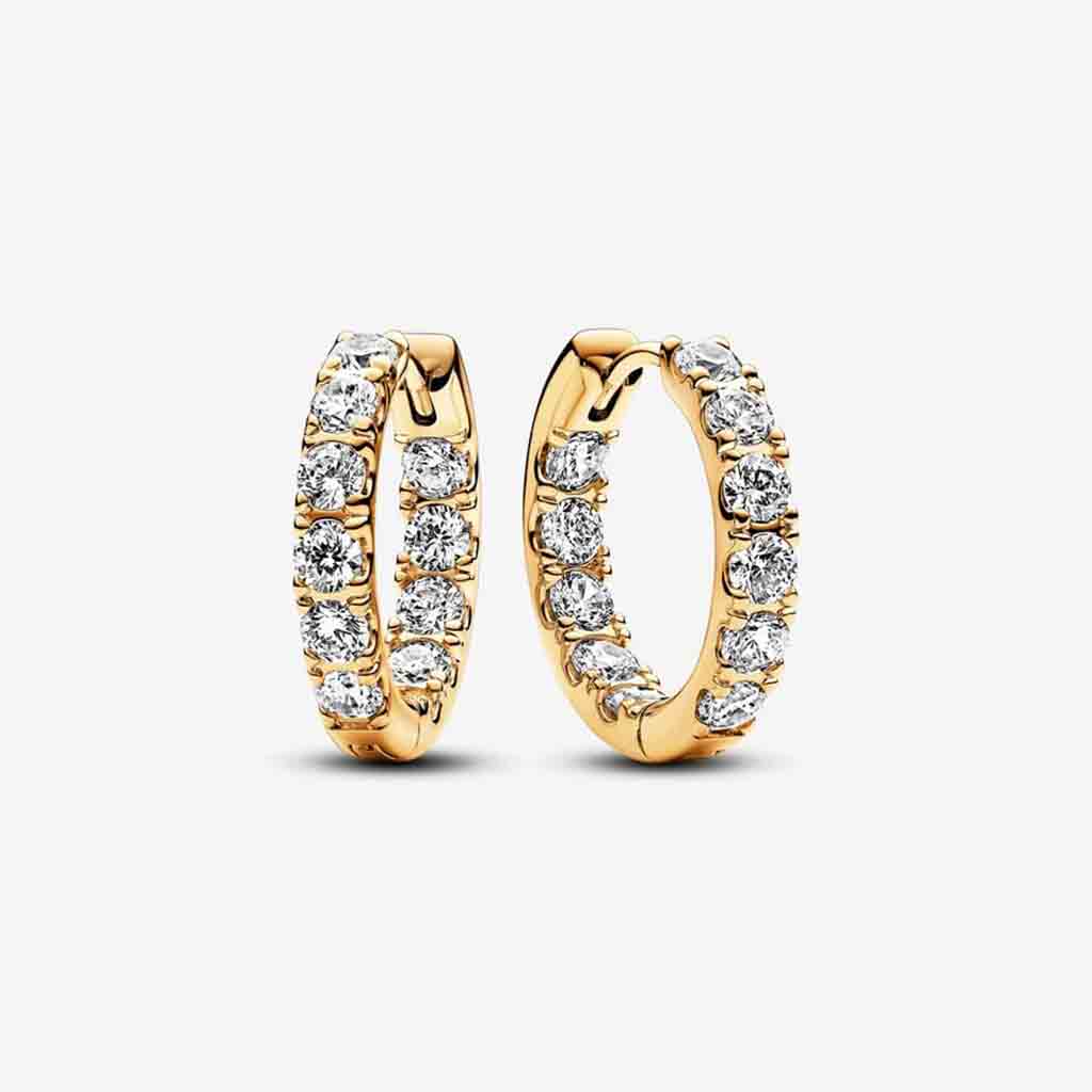 PANDORA  Sparkling Row Eternity Hoop Earrings