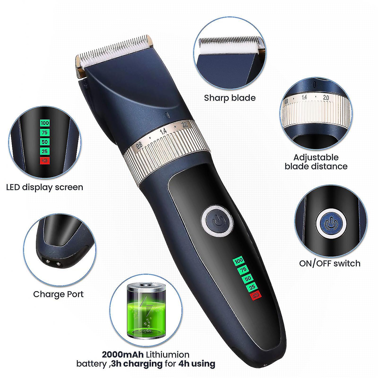 Pro Silent Pet Hair Grooming Clipper Trimmer Shaver Dog Electric Shaver Set Uk