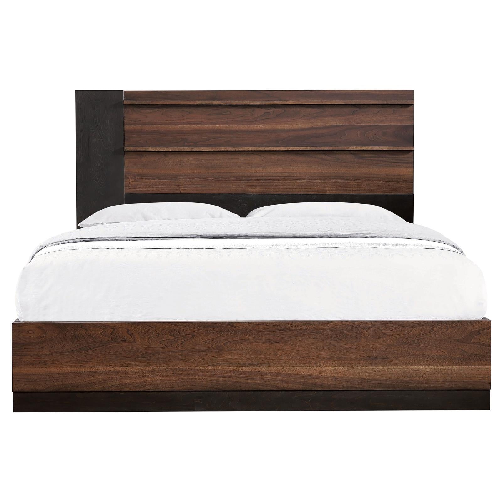 Azalia Rectangular Bed Black and Walnut