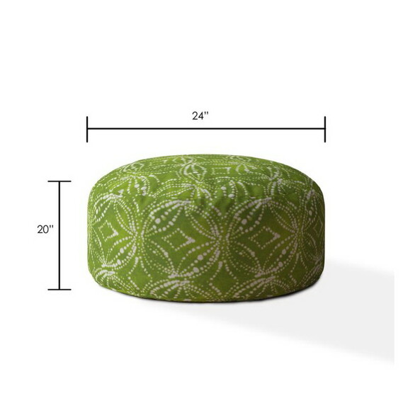 Indoor RIGEL Green Round Zipper Pouf   Stuffed   E...