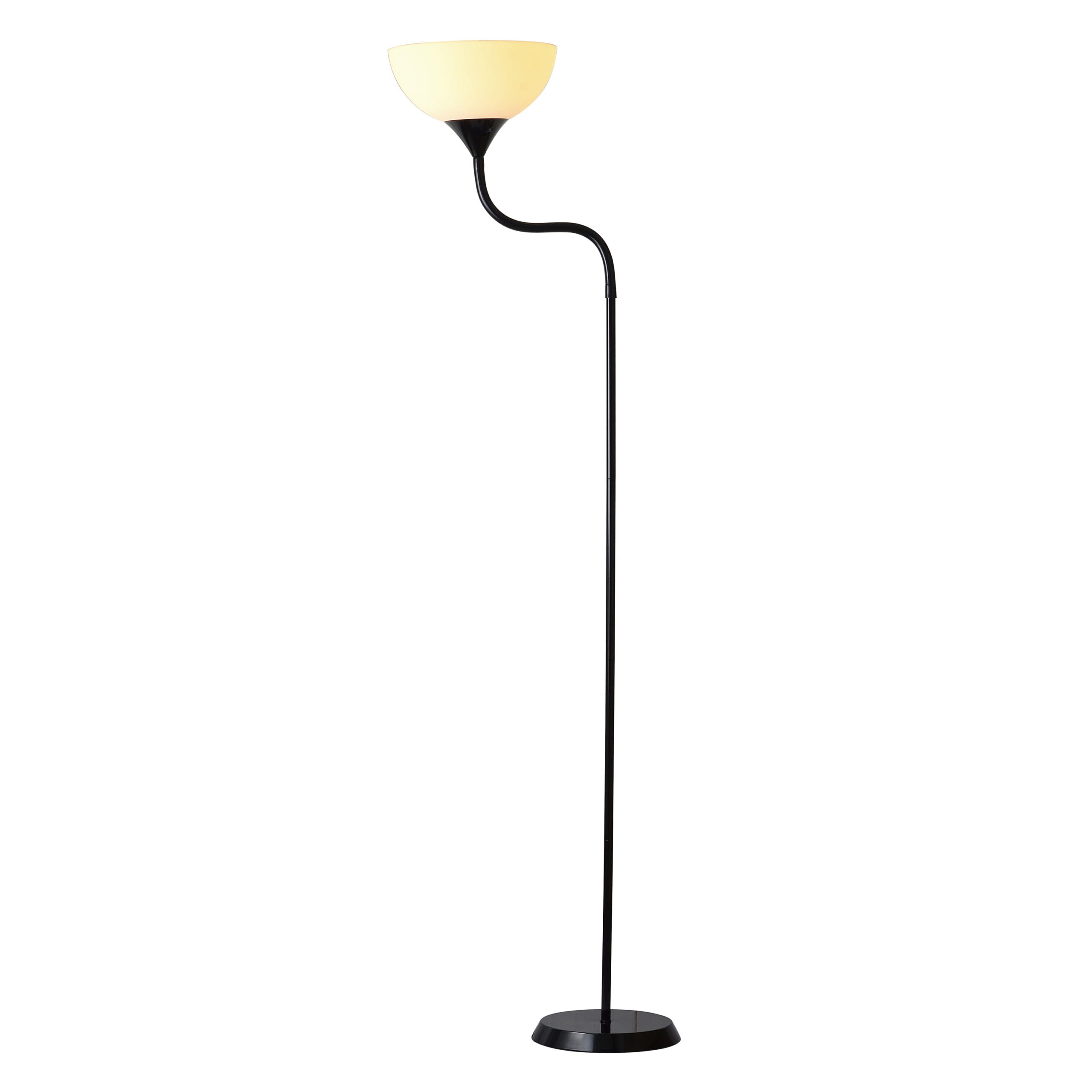 Mainstays 71'' Jelly Gooseneck Floor Lamp， Black