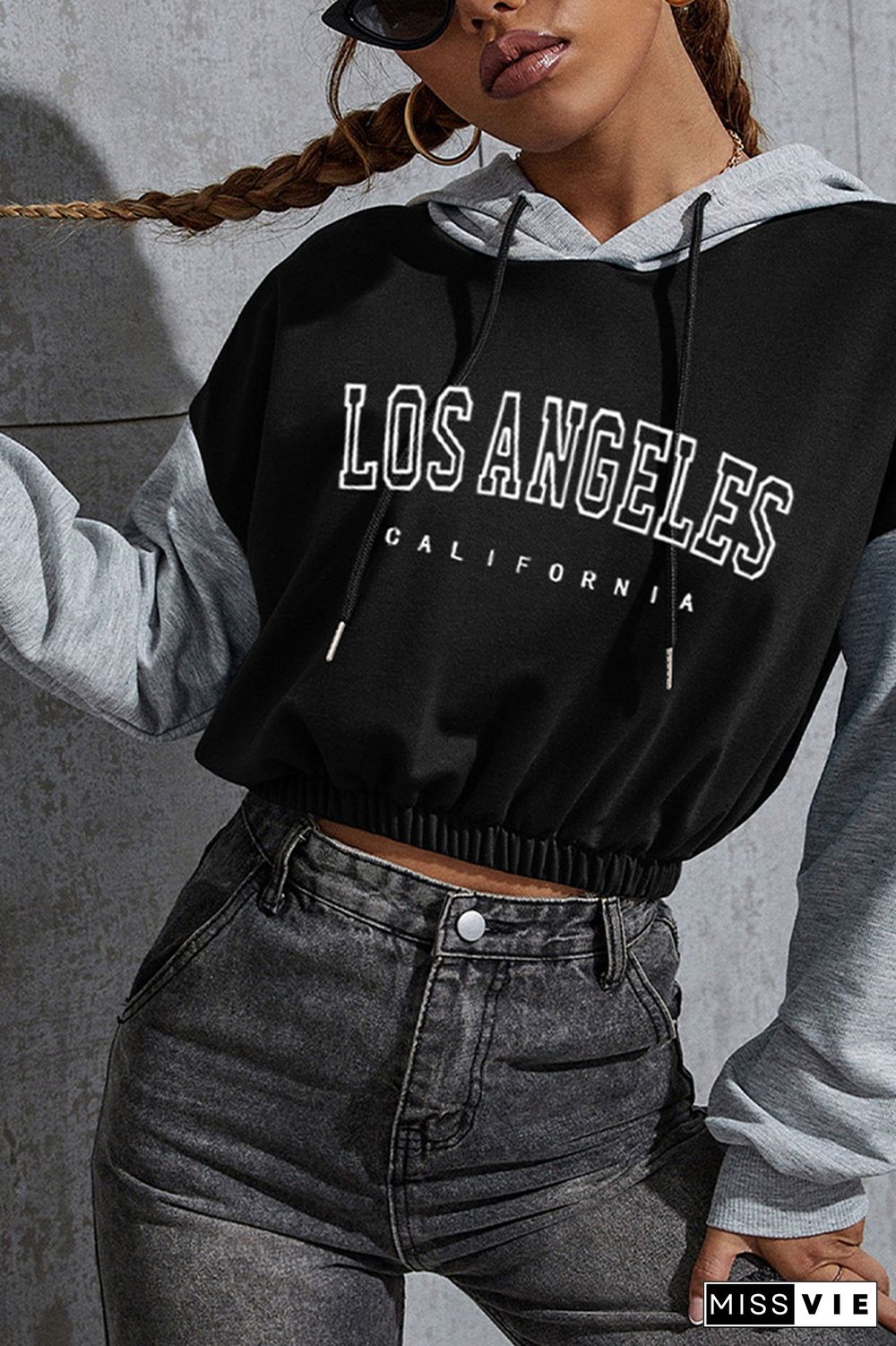 Los Angeles Print Short Length Hoodies