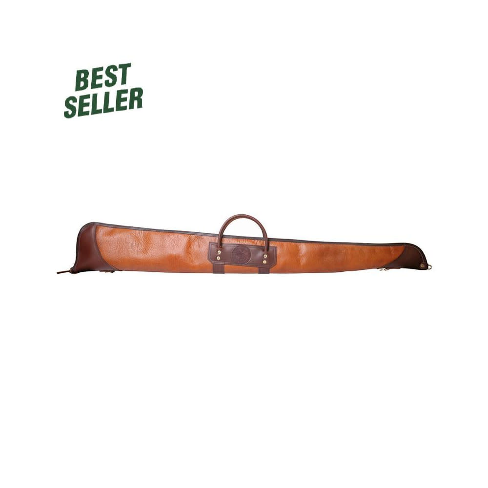 43 In. L Brown Trim Bison Leather Shotgun Case