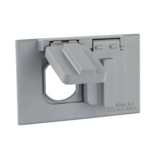 Commercial Electric Gray 1-Gang Duplex Weatherproof Outlet Cover WCDH1G