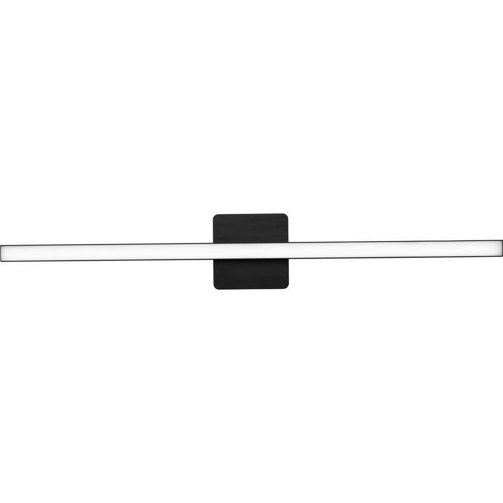 Progress Lighting Phase 4 Collection 32 in. Matte Black Large Modern Integrated 3CCT Integrated 1-Light LED Linear Vanity Light P300405-31M-CS