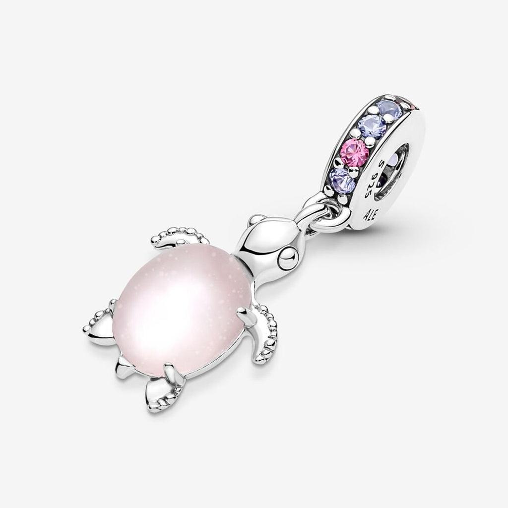 PANDORA  Murano Glass Pink Sea Turtle Dangle Charm