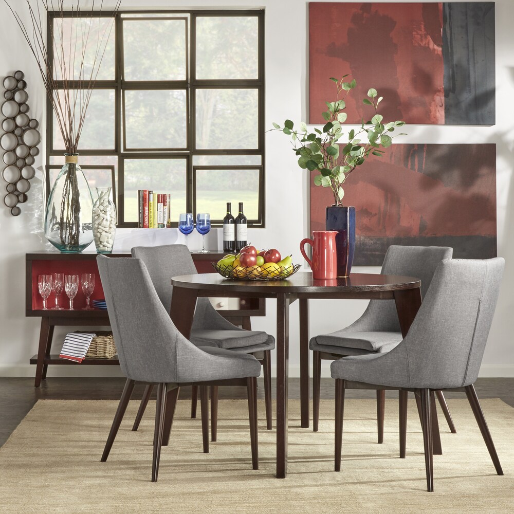 Sasha 5 pc. Round Brown Dining Set w/ Angled Legs by iNSPIRE Q Modern