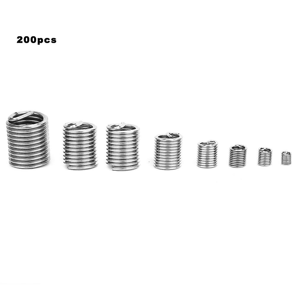 200pcs 304 Stainless Steel Thread Insert M3-m12 Inner Thread Insert Assorted Set