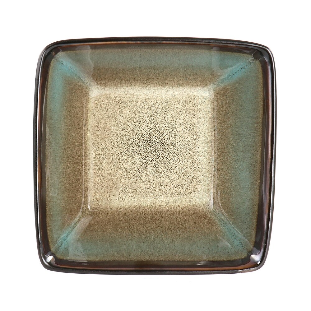 Hometrends Tequesta 4 Piece 6 Inch Square Stoneware Bowl Set in Taupe   24 Ounce