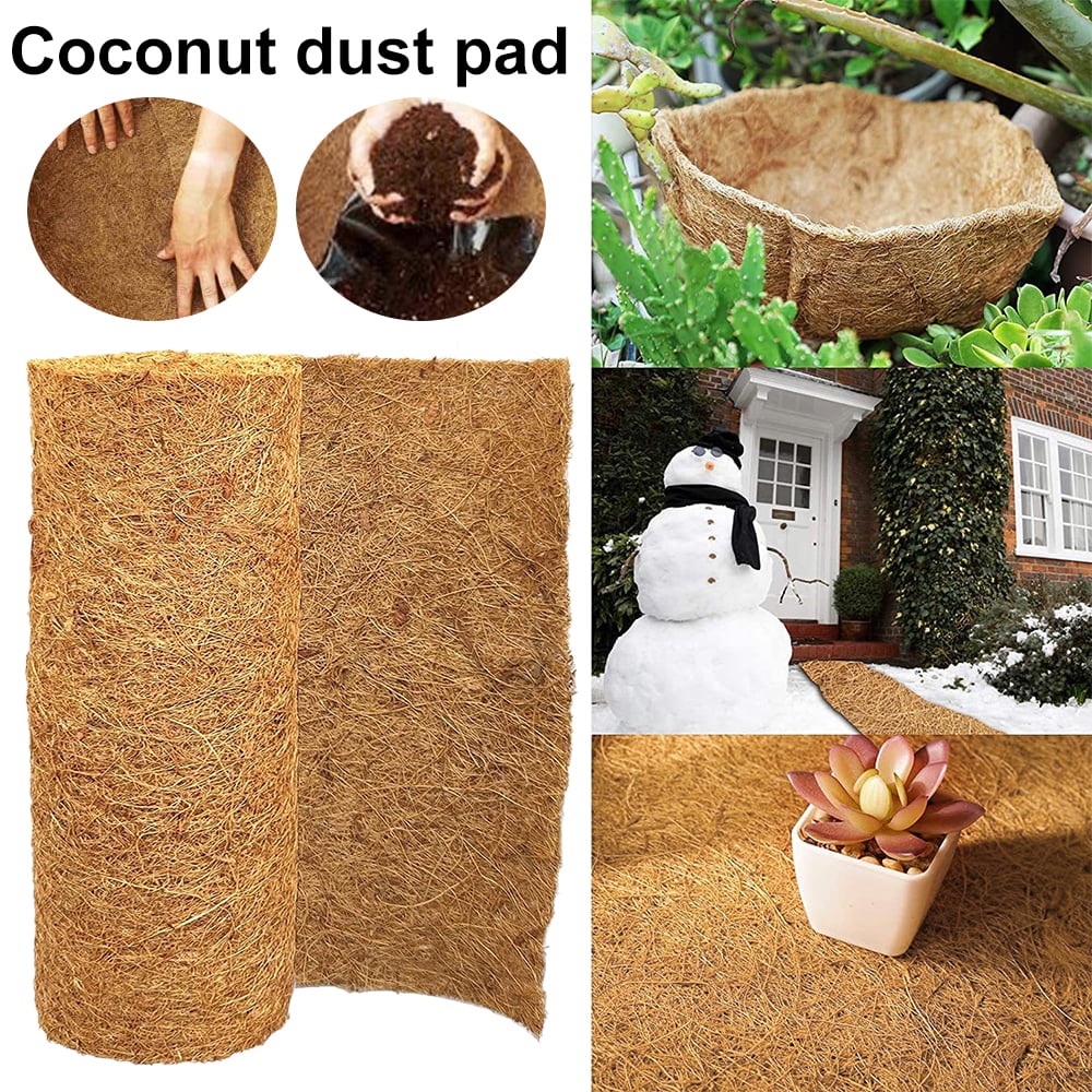 Willstar Coconut Mat Coco Fiber Roll Natural Coconut Coco Liner Roll Coconut Palm Carpet Coconut Coir Liner Sheets Coco Mat For Planter Window Flower Wall Hanging Basket Garden Decoration