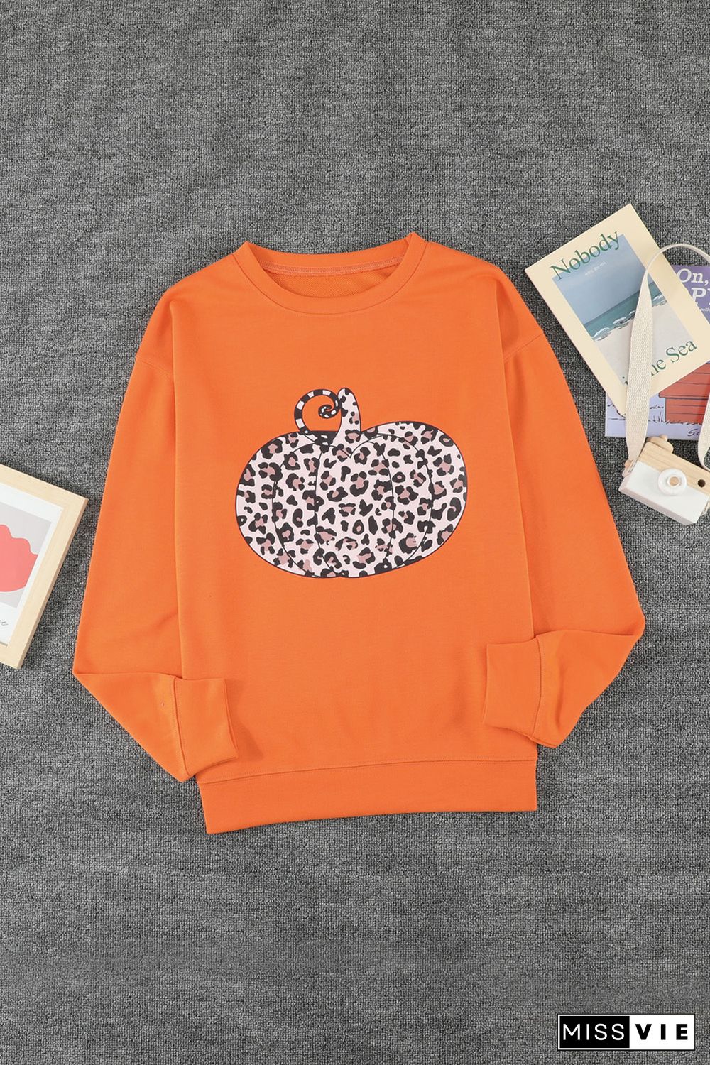 Halloween Pumpkin Print Parent-child Matching Mom's Pullover Sweatshirt