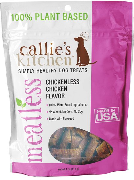 Callie's Kitchen Chickenless Chicken Flavor Dog Treats， 4-oz bag