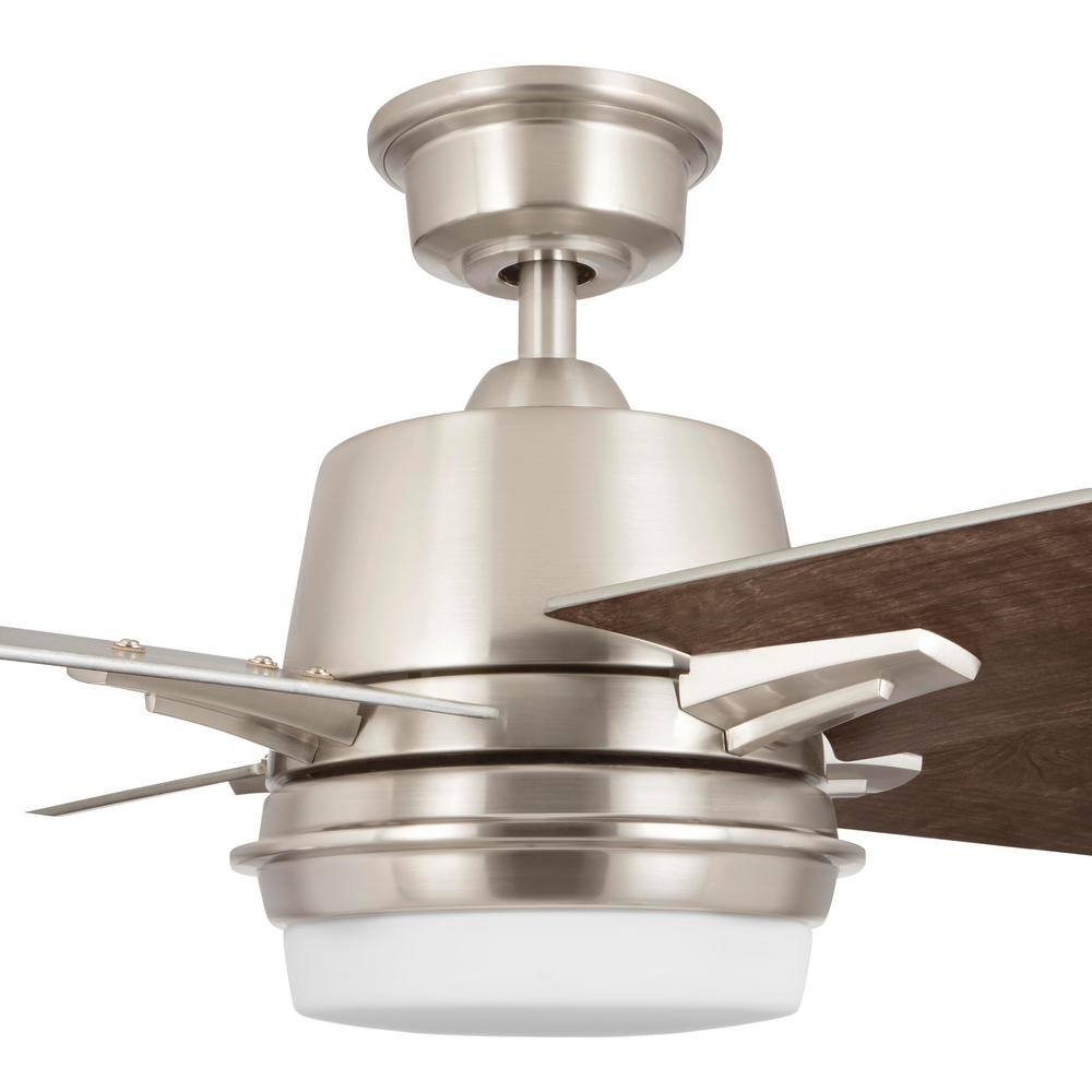 Home Decorators Collection 56 in. Montel LED Brushed Nickel Ceiling Fan With Light and Remote Control AM579-BN