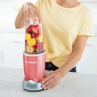 NutriBullet Pro 32 oz. Single Speed Coral Blender with 24 oz. Cup and Lids NB9-0901COR