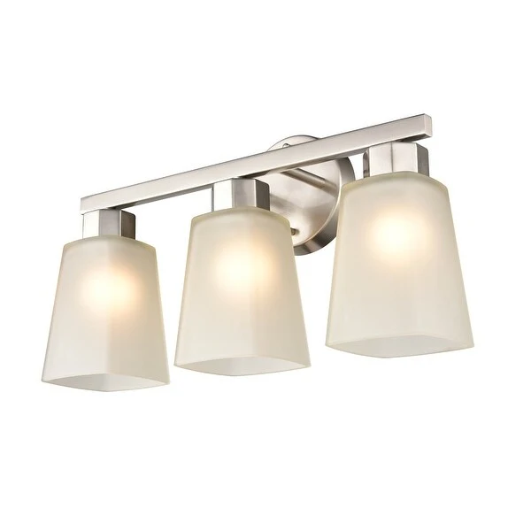 Millennium Lighting Coley 2 or 3 Light Vanity Fixture in Brushed Nickel or Matte Black with Frosted Glass Shades