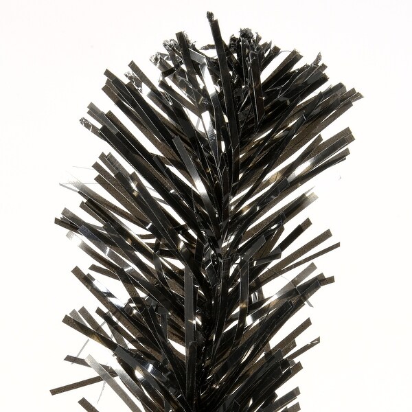 National Tree Company 4 ft. Tinsel Tree，Black，with Clear Lights