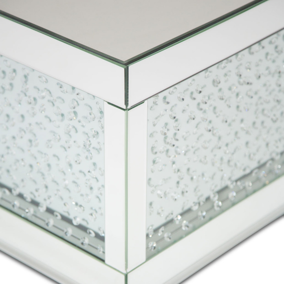 Montreal Rectangular Cocktail Table With Crystals   Contemporary   Coffee Tables   by Michael Amini  Houzz