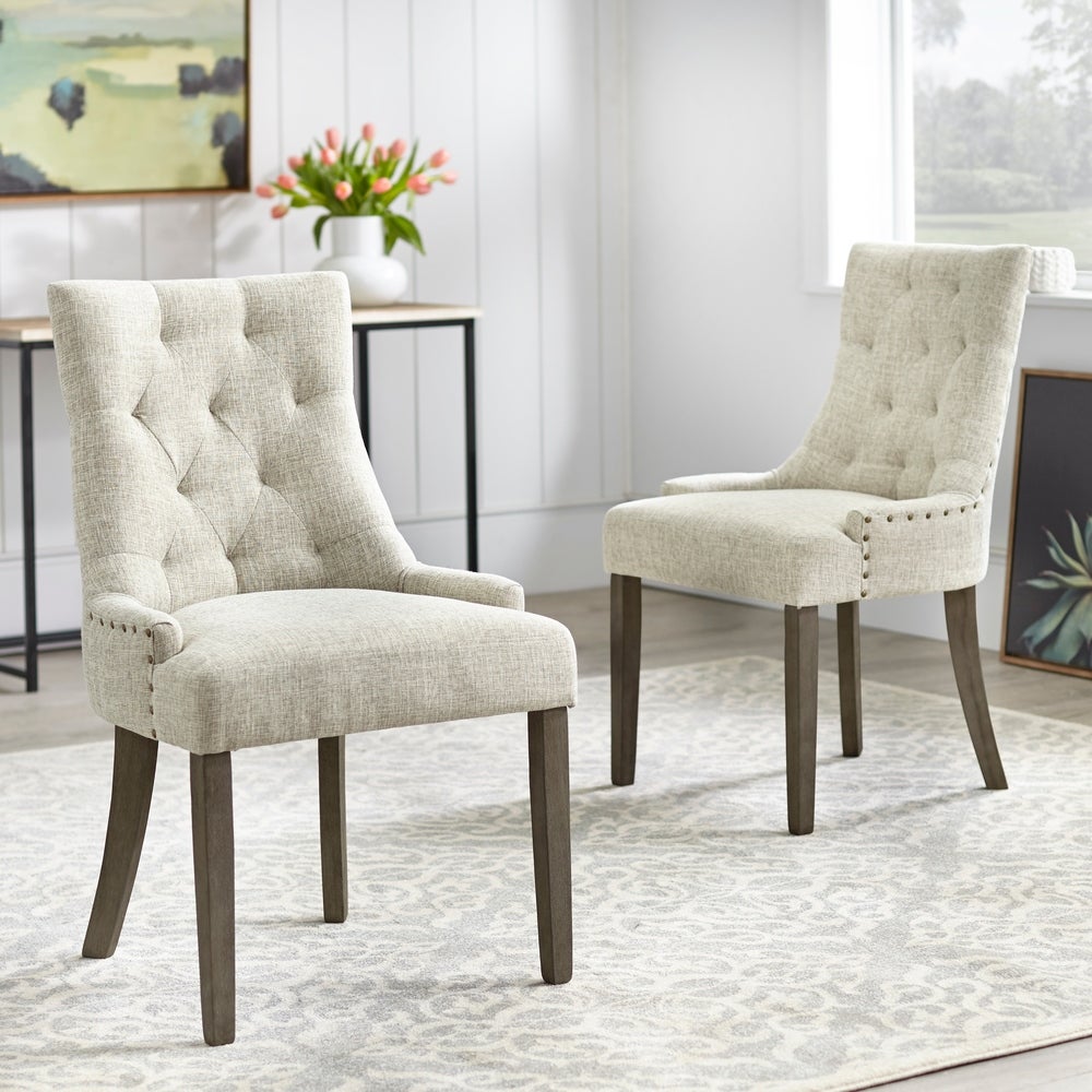 angelo:HOME Dining Chairs - Ariana Upholstered Parsons set of 2 or 4 (light grey)