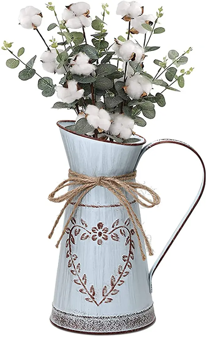 Hot Rustic Shabby Chic Vases Vintage Galvanized Flower Vase for Home Table Centerpieces Wedding Flower Arrangements Supplies