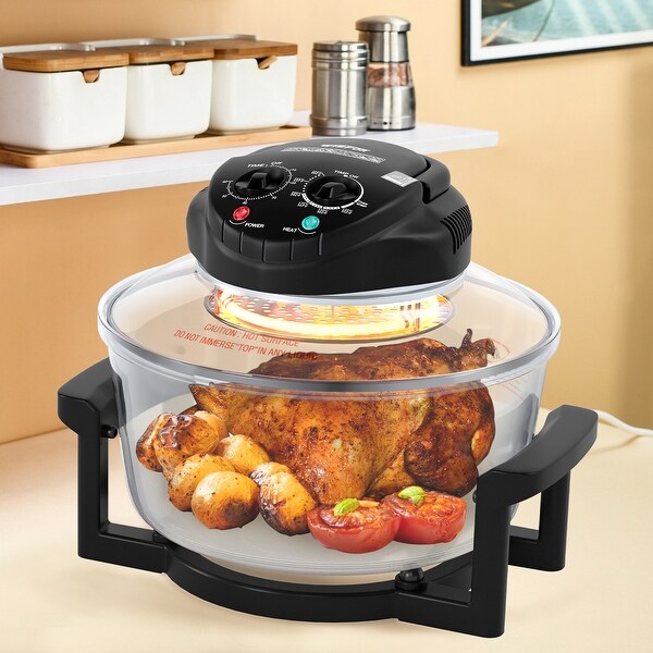 17 Quart 1400W Halogen Tabletop Oven Oil-Less Cooking Countertop - 12.6 inch