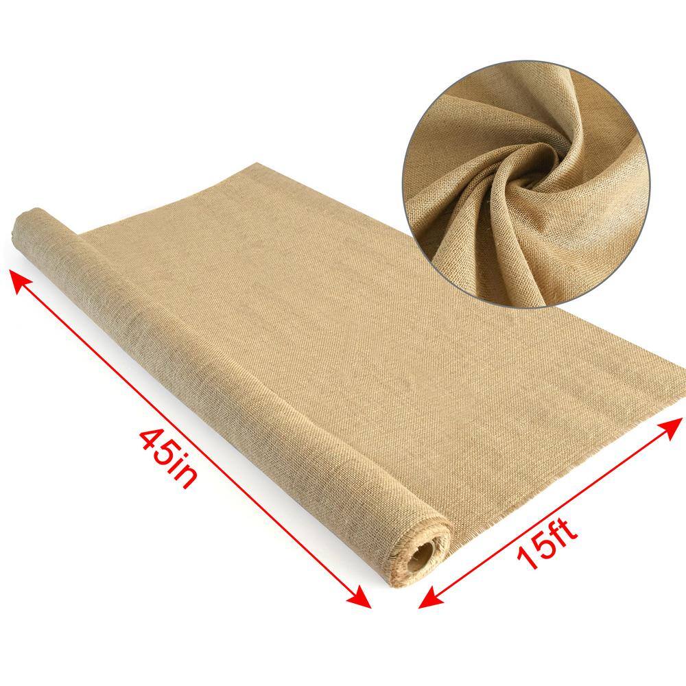 Agfabric 45 in. x 15 ft. Gardening Burlap Roll - Natural Burlap Fabric for Weed Barrier (2-Pack) WEBLN2104515P2