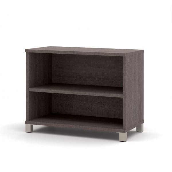 Bestar Pro-Linea 2-shelf bookcase in Bark Gray