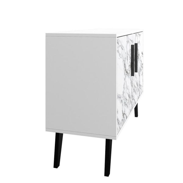 Amsterdam Double Side Table 2.0 in White Marble