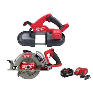 MW M18 FUEL 18V Lithium-Ion Brushless Cordless Compact Bandsaw w7-14 in. Circ Saw  8.0ah Starter Kit 2829-20-2830-20-48-59-1880