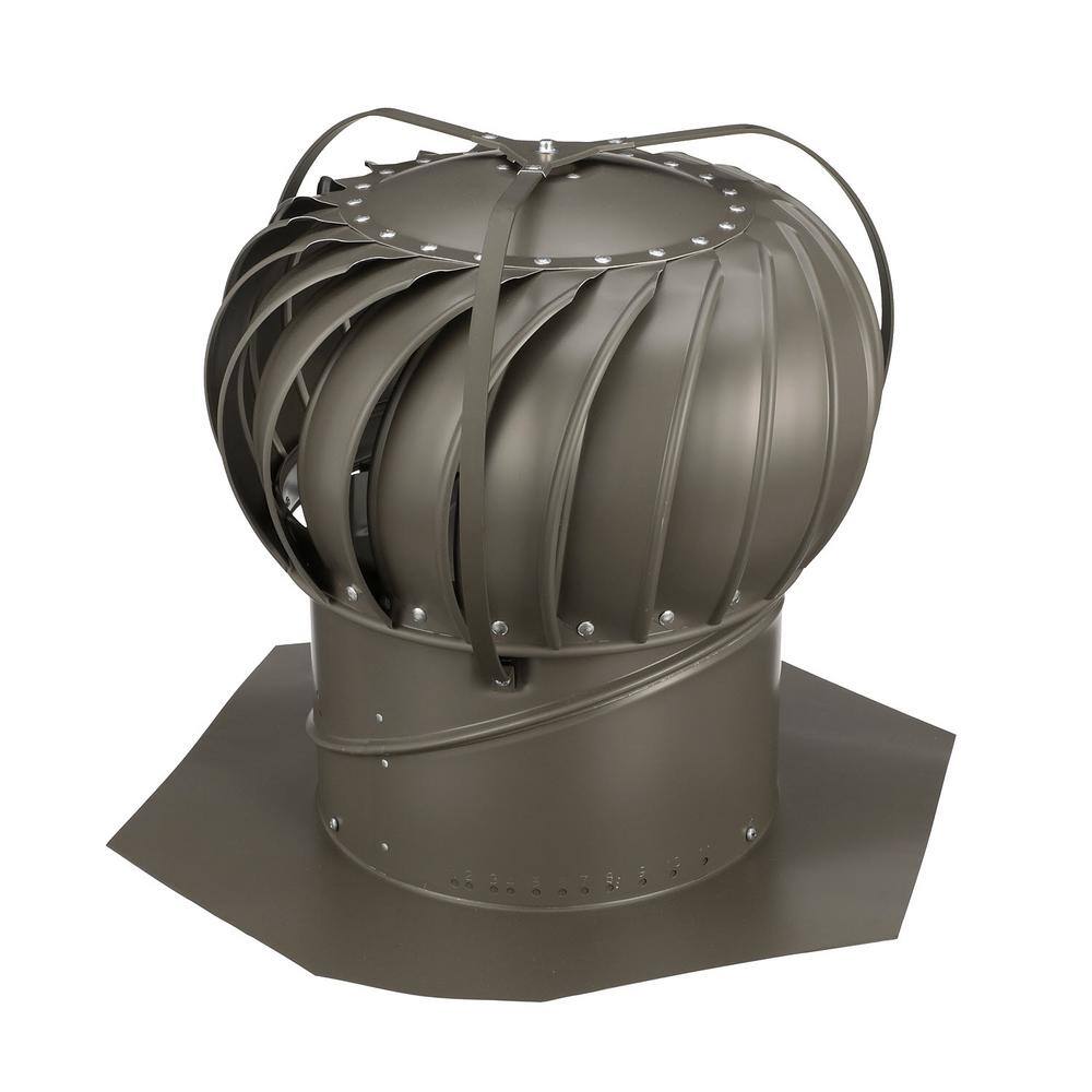 Air Vent 12 in. Weatherwood Aluminum Externally Braced Wind Roof Turbine TOB12SWW